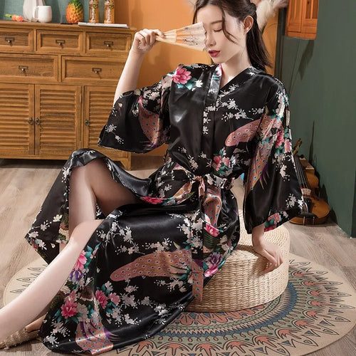 Silk Rayon Robes Long  Lingerie